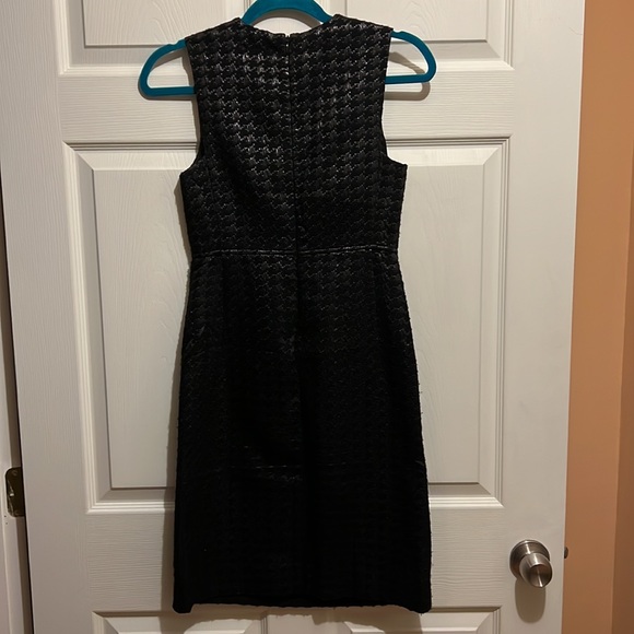 Tory Burch Fletcher Dress Black Houndstooth Metallic Blend Pockets Sz 0 - Picture 2 of 6
